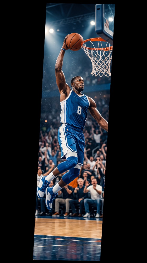 NBA basketball player in blue #8 jersey mid-air dunking — watch live basketball games in Canada with IPTV From Canada.